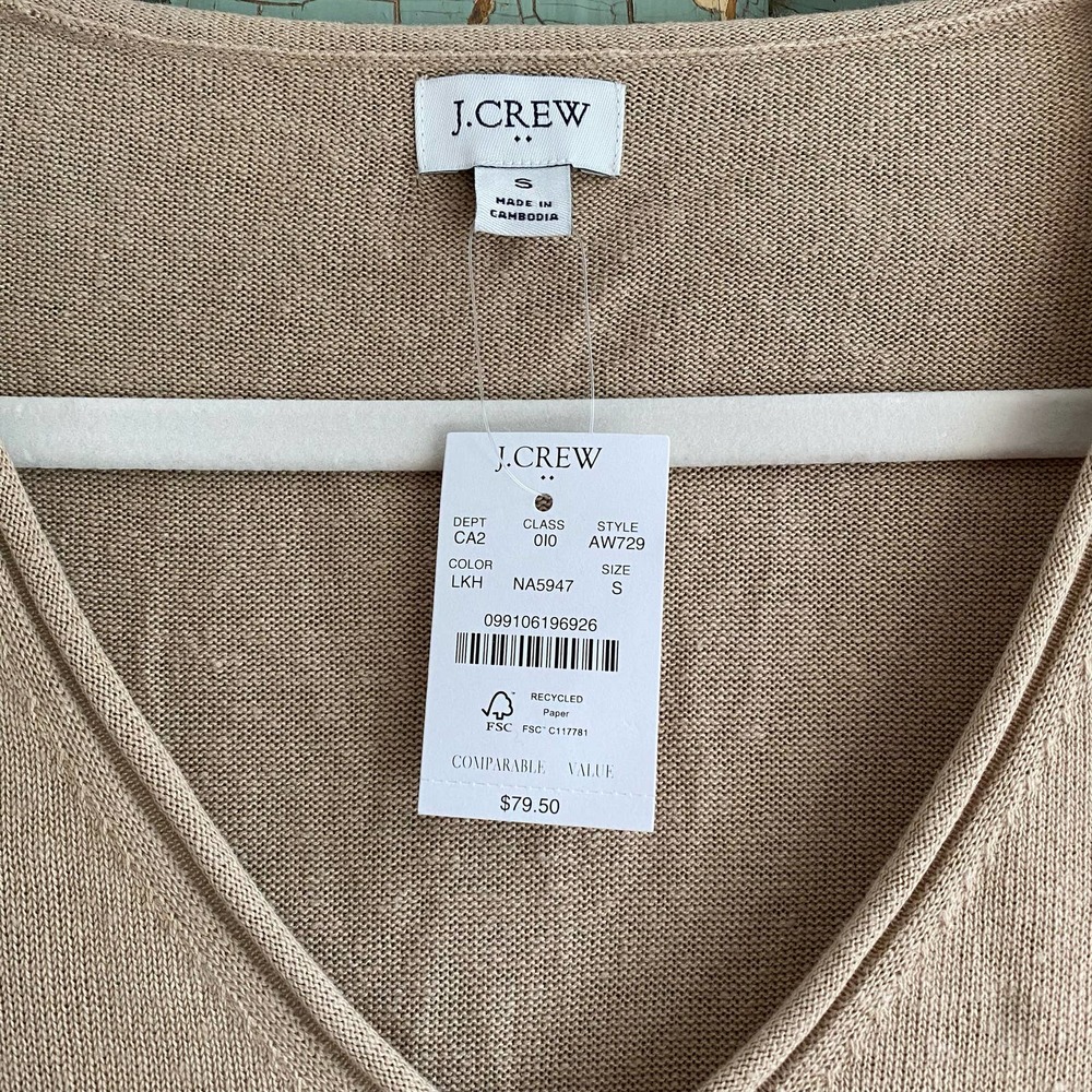 NWT J. Crew Linen-blend button tunic sweater - Picture 5 of 8